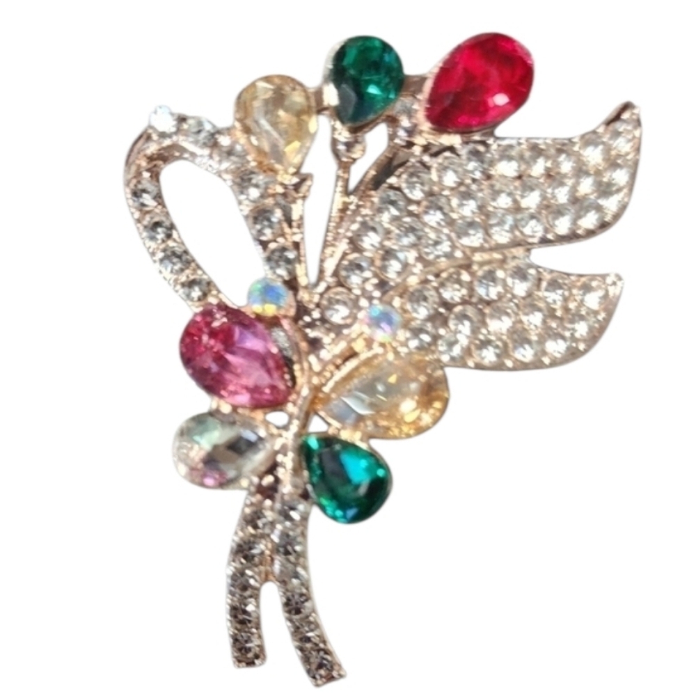 Multicolor Rhinestone Brooch